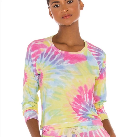 Stripe & Stare Rainbow Sunshine Tie Dye Sweatshirt Shirt Top L - Picture 7 of 12